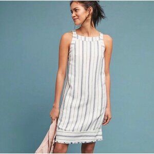 Anthropologie Striped Midi Dress - White and Blue
